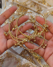 Load image into Gallery viewer, 🆕 Kashmiri golden Ghungroo Brass premium Cuff Openable 4 pcs SET

