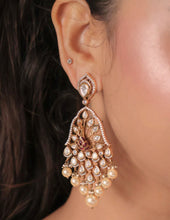 Load image into Gallery viewer, Ruby Premium Tayani 22k Gold Plated Epoxy 3D peacock Dangling Earrings
