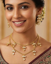 Load image into Gallery viewer, Double layer Kundan Necklace set
