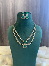 Load image into Gallery viewer, Green Layered Premium Tayani gold plated Mehendi Polish Necklace set
