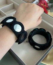 Load image into Gallery viewer, Handmade Pair of Mirror Fabric bangles
