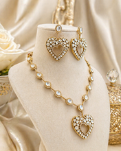 Load image into Gallery viewer, White Heart Moissanite Designer Necklace set
