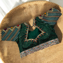 Load image into Gallery viewer, 42-46 Green Sequins Embroidery Premium  Heavy Blouse
