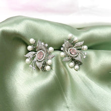 Load image into Gallery viewer, American Diamond Pearl Designer Big Stud Earrings
