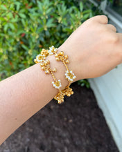 Load image into Gallery viewer, Pearl Ghungroo set of 2 Cuff style Kashmiri bangles
