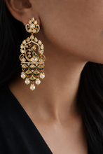 Load image into Gallery viewer, Premium Tayani 22k Gold Plated Peacock Dangling Earrings
