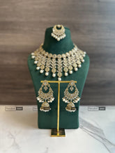 Load image into Gallery viewer, Colors-Polki Tassel dangling Grand Necklace set with maangtikka
