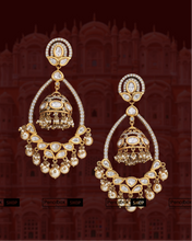 Load image into Gallery viewer, Premium Tayani 22k Gold Plated Drop Jhumka Dangling Earrings
