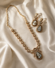 Load image into Gallery viewer, Dainty Single Line Semi Precious Moissanite Necklace set
