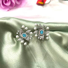Load image into Gallery viewer, American Diamond Pearl Designer Big Stud Earrings
