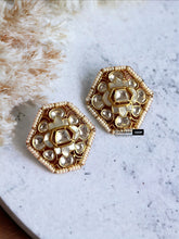 Load image into Gallery viewer, 22k Gold plated moissanite Stud Earrings
