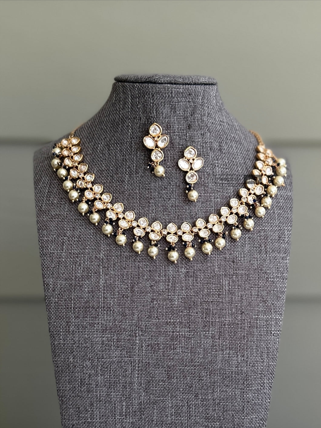 22k gold plated Tayani Double layer delicate Necklace set