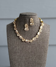 Load image into Gallery viewer, 22k Gold plated Tayani Single line Necklace set
