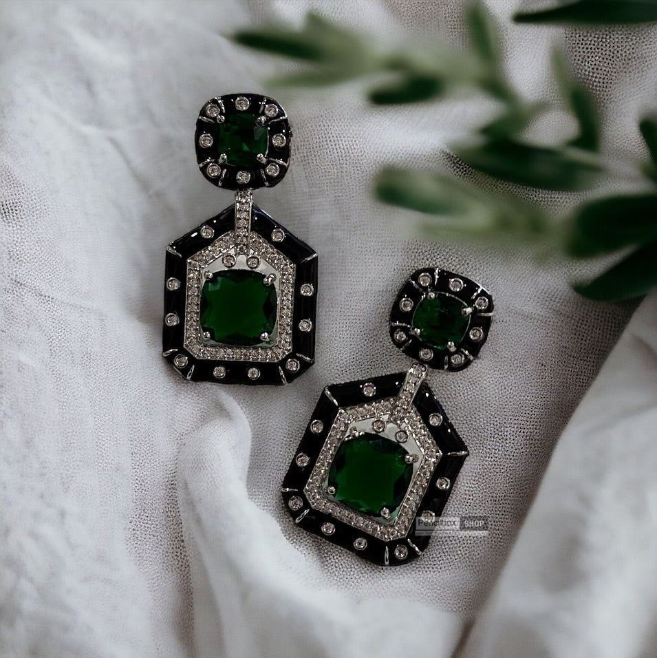 American diamond Enamel designer inspired Earrings