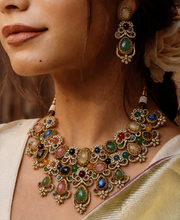 Load image into Gallery viewer, Sabya Inspired Celebrity Multicolored Gemstones Premium Necklace set

