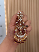 Load image into Gallery viewer, Ruby Moissanite Premium Peacock Dangler Earrings
