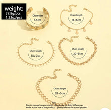 Load image into Gallery viewer, Set of 5 Golden adjustable bracelet set IDW
