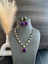 Load image into Gallery viewer, Gold plated moissanite Dainty Necklace set
