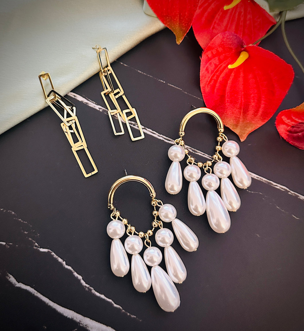 18k gold plated Dainty Stylish Stainless Steel dangling earrings IDW