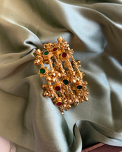 Load image into Gallery viewer, Ruby green Golden Set of 4 Ghungroo Bangles set
