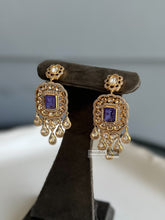 Load image into Gallery viewer, Purple Doublet tayani 22k gold plated Premium choker necklace set
