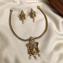 Load image into Gallery viewer, Balaji Premium Dainty Ethnic temple necklace set
