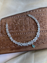Load image into Gallery viewer, Mint Silver dainty American Diamond Necklace
