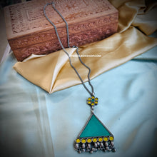 Load image into Gallery viewer, Afghani Mirror ghunghroo German silver Pendant Necklace
