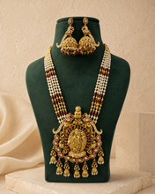 Load image into Gallery viewer, Moissanite Long Ruby Krishna ji Premium Necklace set
