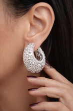 Load image into Gallery viewer, Evergreen Premium Solitaire Lookalike American Diamond Cz Hoops
