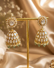 Load image into Gallery viewer, Sunheri Kundan Moissanite Premium Kundan Jhumka Earrings
