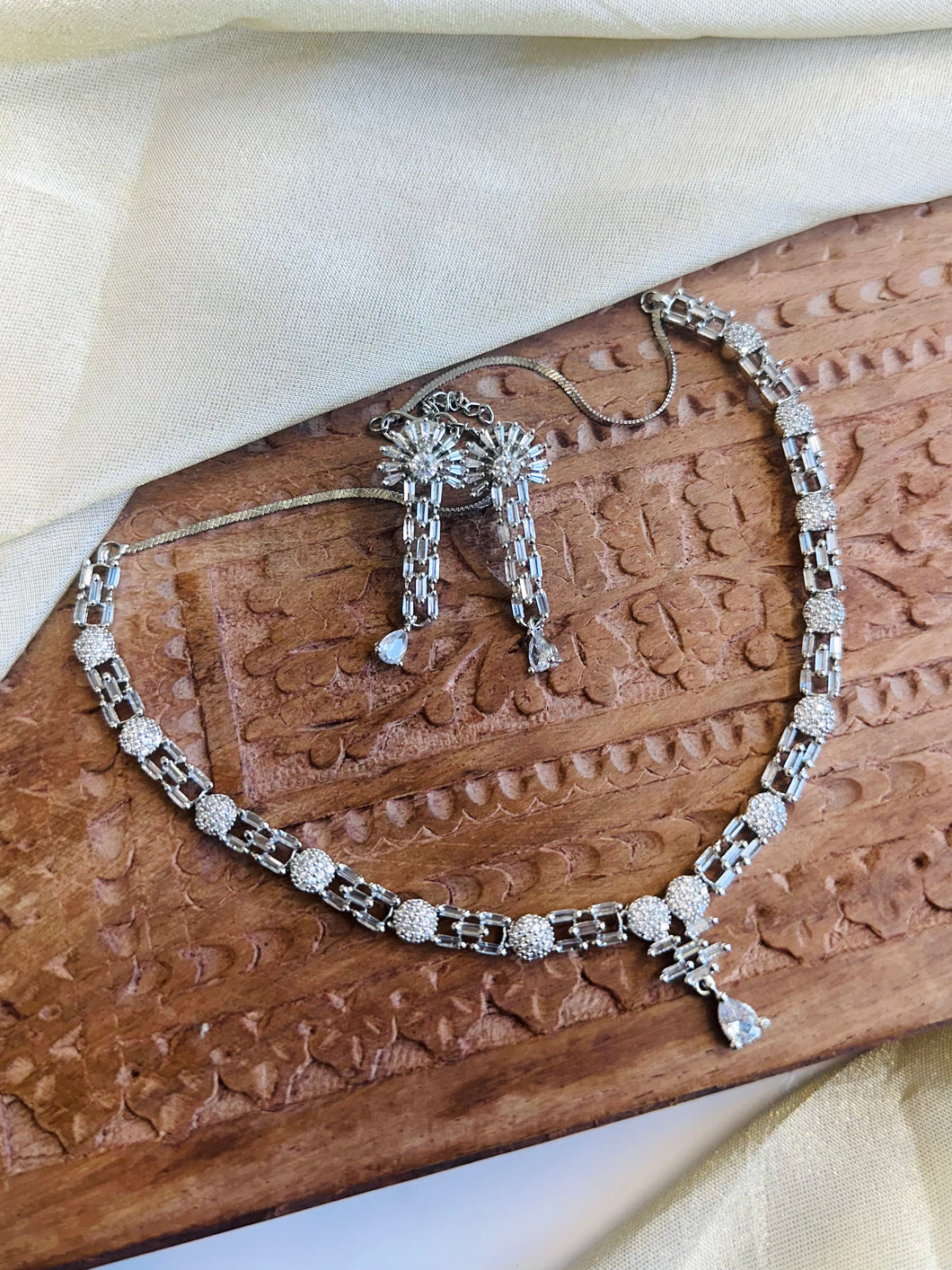 American Diamond Simple Necklace set