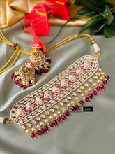Load image into Gallery viewer, Ivory Ruby Tayani Statement Heavy 22k gold plated choker necklace set
