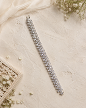 Load image into Gallery viewer, Silver Solitaire Tennis Diamond Look Bracelet
