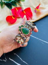 Load image into Gallery viewer, Multicolor Mop gemstone Sabya inspired Cuff bracelet kada
