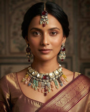 Load image into Gallery viewer, Kundan Meenakari Heavy Designer Necklace set
