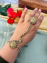 Load image into Gallery viewer, Pair of Polki Chain Pearl statement  hathphool
