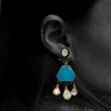 Load image into Gallery viewer, Premium Semi stone Invisible work Real moissanite drop Earrings
