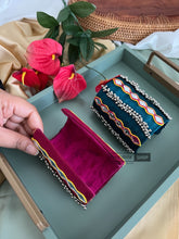 Load image into Gallery viewer, Handmade Mirror Openable  adjustable Cuff Fabric bangle Kada
