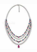 Load image into Gallery viewer, Four Layer Viral Solitaire Premium Necklace Set
