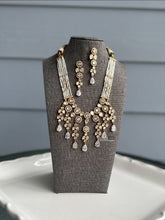 Load image into Gallery viewer, Rish 22k Gold plated White Tayani drop Premium Necklace set
