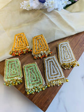 Load image into Gallery viewer, Beaded Golden ghungroo Handmade Earrings
