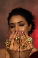Load image into Gallery viewer, MULTIPLE Rings Golden Brass Ethnic adjustable
