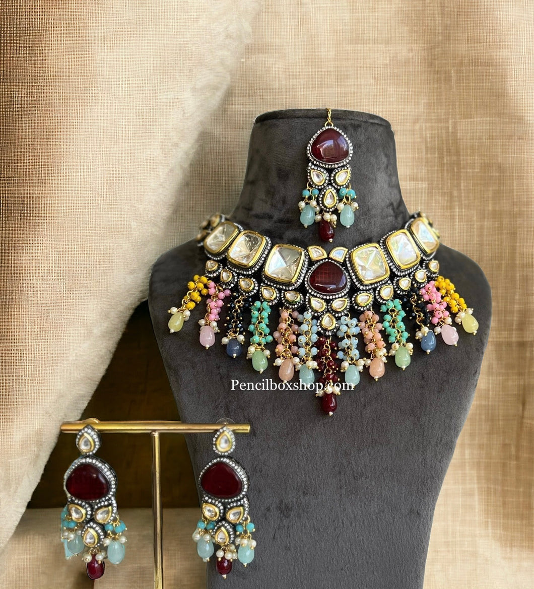 Kundan Meenakari Heavy Designer Necklace set