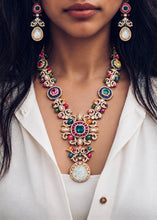 Load image into Gallery viewer, Sabya Candy Color Long Statement Necklace Premium Set with Earrings
