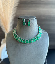Load image into Gallery viewer, German silver stone simple sleek necklace set
