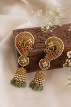 Load image into Gallery viewer, TRENDING Festival Kemp stone Pearl Ethnic Ear cuff Temple earrings

