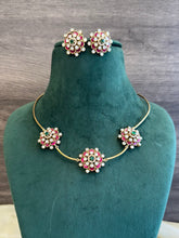 Load image into Gallery viewer, Premium Ruby Green Moissanite Hasli Necklace set
