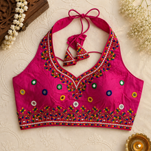 Load image into Gallery viewer, Halter Neck Mirror Embroidery Blouse (38-42)
