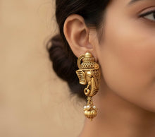 Load image into Gallery viewer, Ganesha Stud Indian ethnic Jhumka earrings
